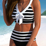 Laluna® | Prugasti bikini s visokim strukom