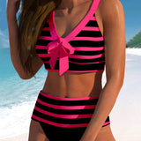 Laluna® | Prugasti bikini s visokim strukom