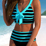Laluna® | Prugasti bikini s visokim strukom