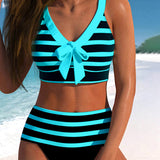 Laluna® | Prugasti bikini s visokim strukom