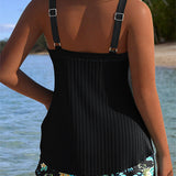 Laluna® | Tankini Prugasti s Dvije Dijelove Plažnih Hlačica