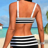 Laluna® | Prugasti bikini s visokim strukom