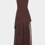 Rajna Chiffon Maxi Haljina bez Rukava s Bočnim Raskorakom
