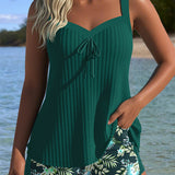 Laluna® | Tankini Prugasti s Dv dijelovima Plažnim Hlačicama
