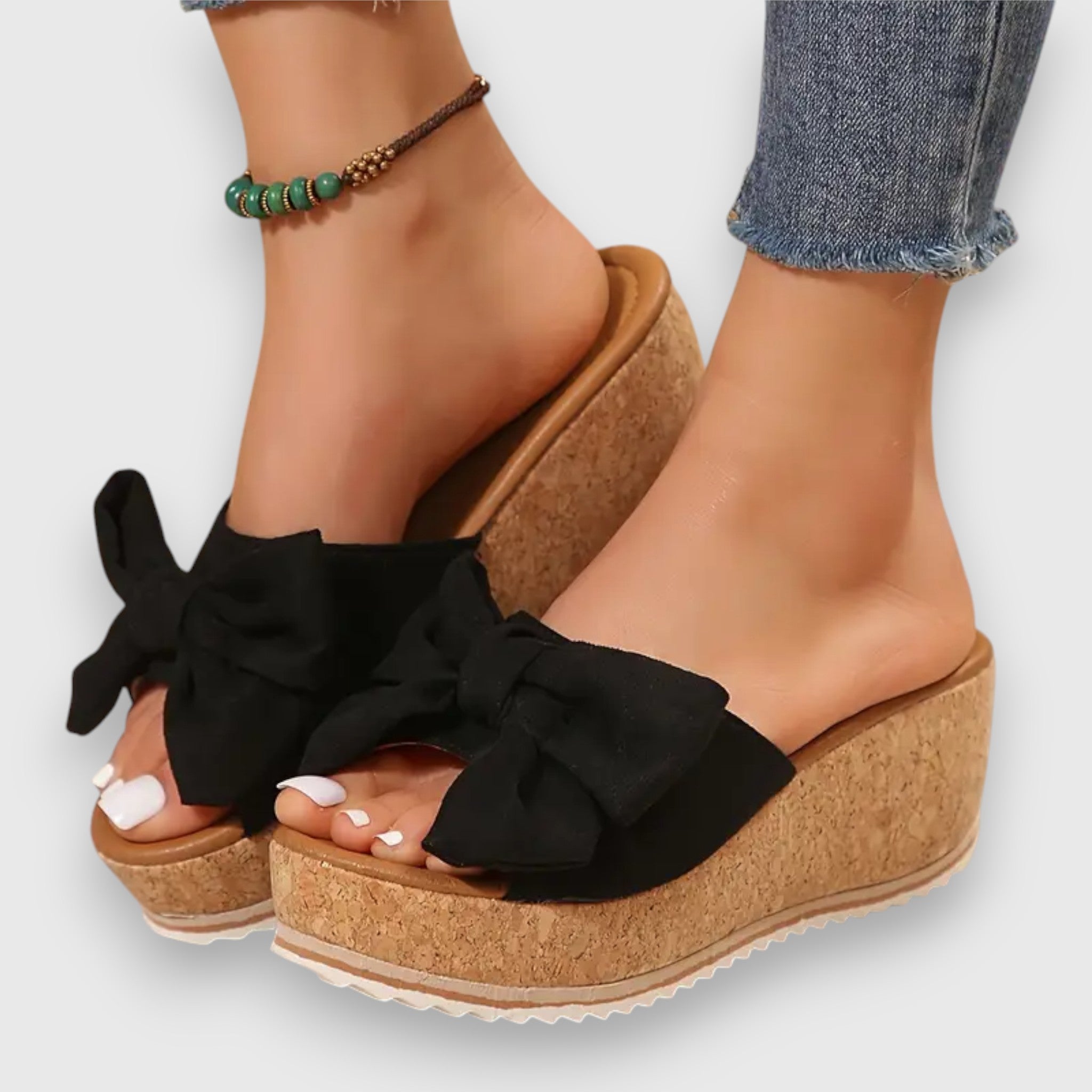 Mila | Udobne slip-on sandale s mašnom