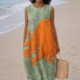 Teresa | Midi haljina u ocean stilu s volanima