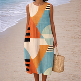 Iris | Geometrijska midi haljina u casual stilu
