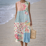 Valeria | Midi haljina s patchwork uzorkom