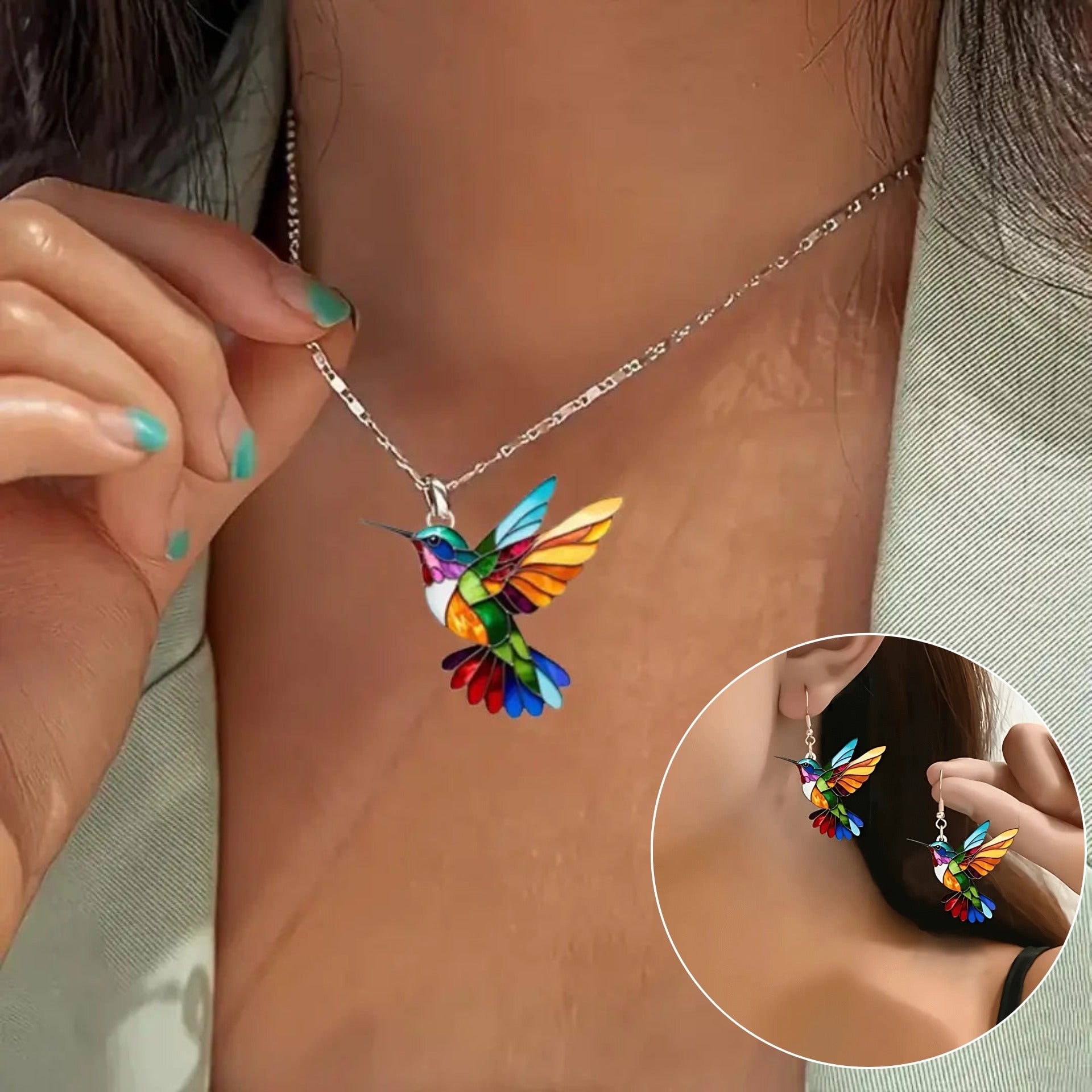 Eha - Prekrasna Ogrlica s Kolibri Motifom