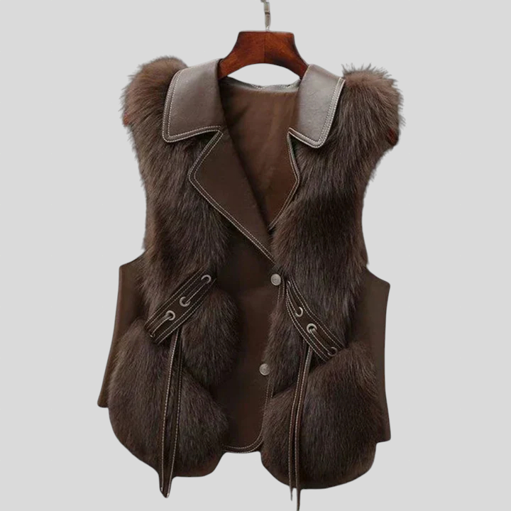 Nika - Elegantni Kožni Prsluk – Stil Koji Traje