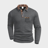 György | Elegant Men's Sweater with Checkered Collar