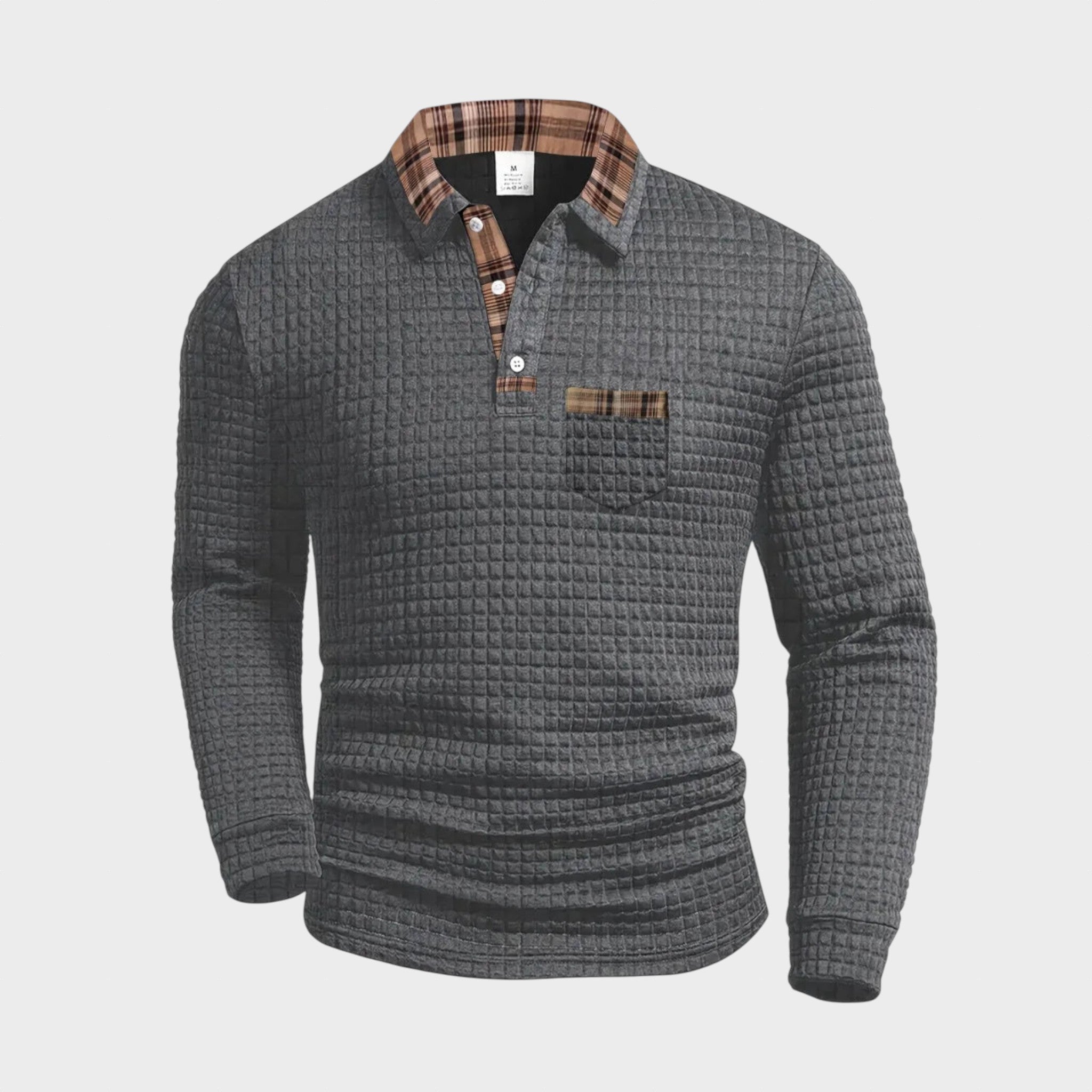 György | Elegant Men's Sweater with Checkered Collar