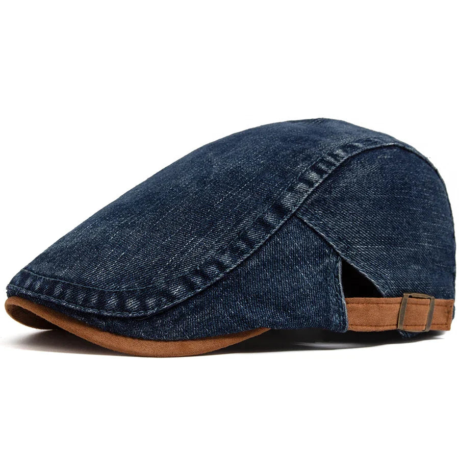 Bloom™ | Premium Denim Flat Cap – Bezvremenski stil i svakodnevna udobnost