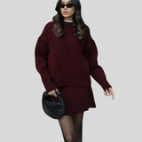 Velara - Pleteni Set - Oversize Pulover + Minica