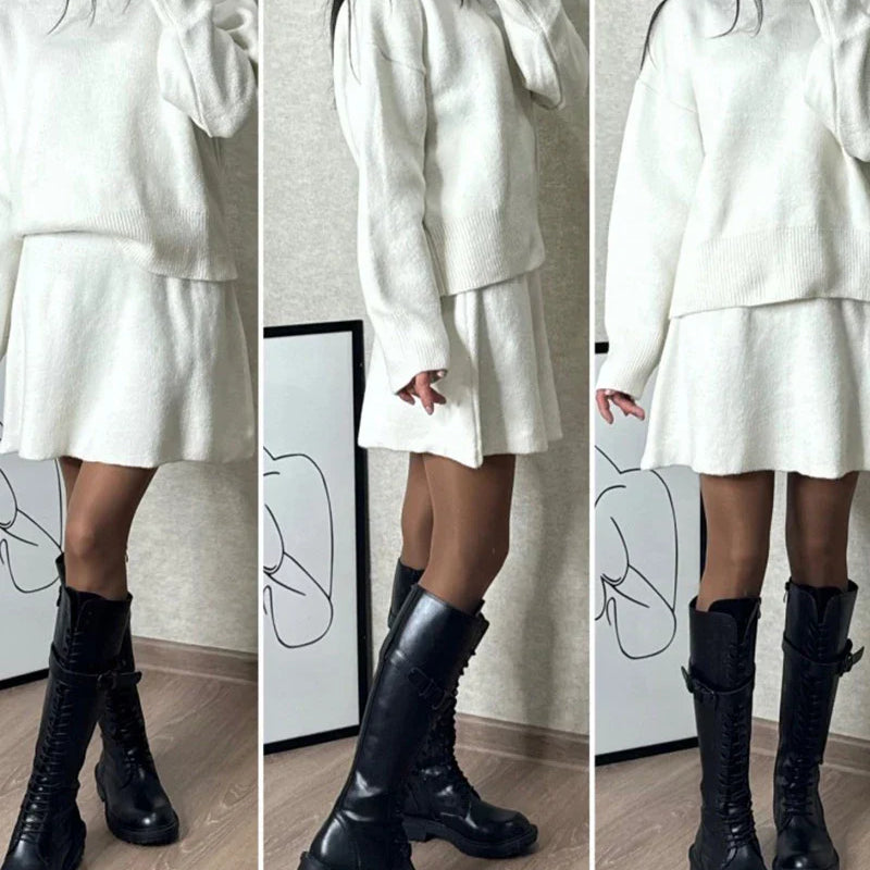 Velara - Pleteni Set - Oversize Pulover + Minica