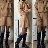 Velara - Pleteni Set - Oversize Pulover + Minica