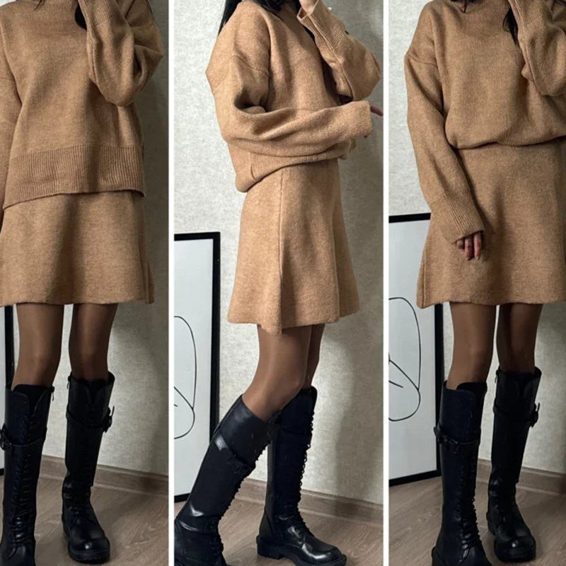 Velara - Pleteni Set - Oversize Pulover + Minica