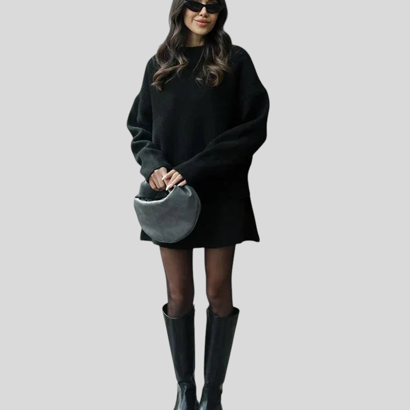 Velara - Pleteni Set - Oversize Pulover + Minica
