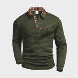 György | Elegant Men's Sweater with Checkered Collar