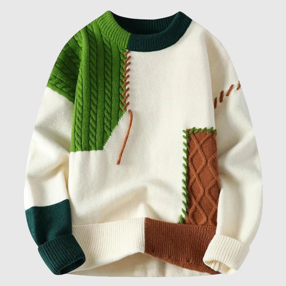 Jordán | Pleteni pulover s uzorkom patchwork
