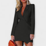 Gabriela - Elegantna Haljina s Blazer Stilom i Dubokim Dekolteom