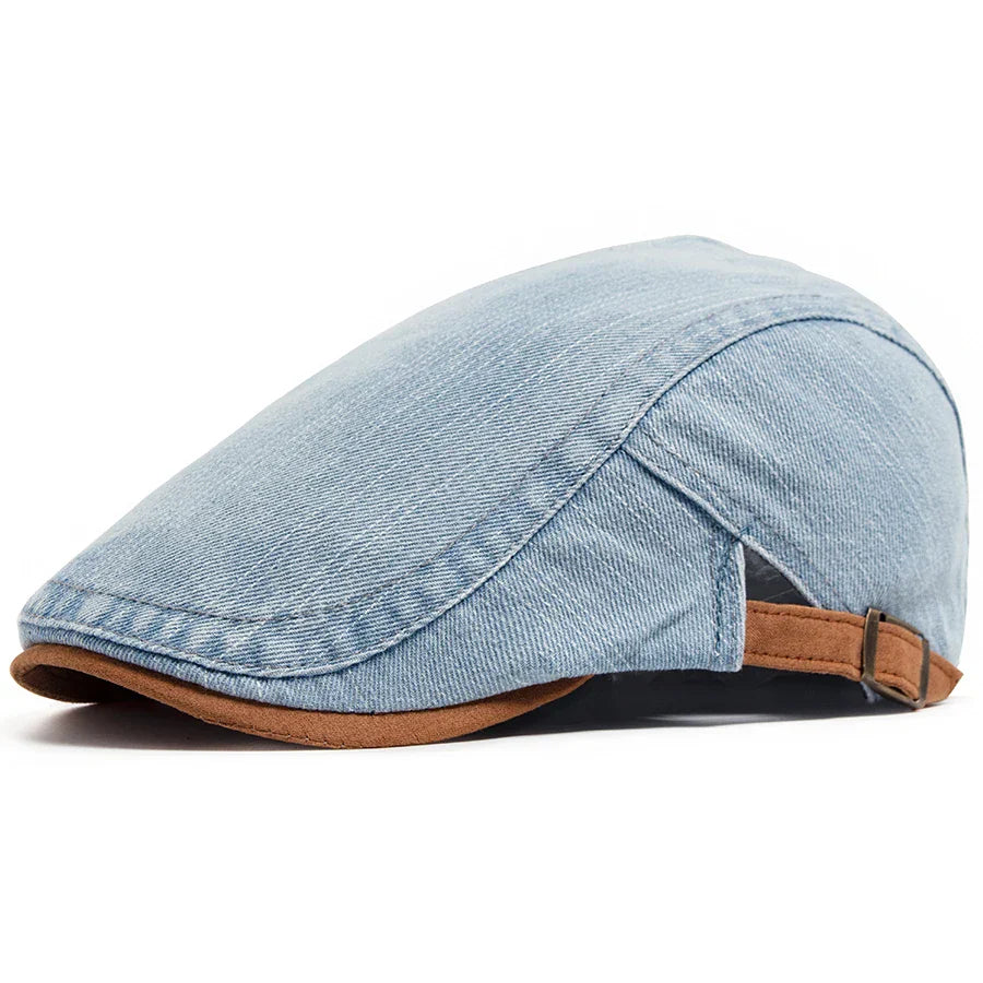 Bloom™ | Premium Denim Flat Cap – Bezvremenski stil i svakodnevna udobnost