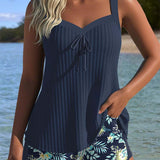 Laluna® | Tankini Prugasti s Dv dijelovima Plažnim Hlačicama