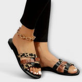 Zita | Sandale s leopard uzorkom i križnim trakama