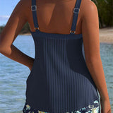 Laluna® | Tankini Prugasti s Dvije Dijelove Plažnih Hlačica