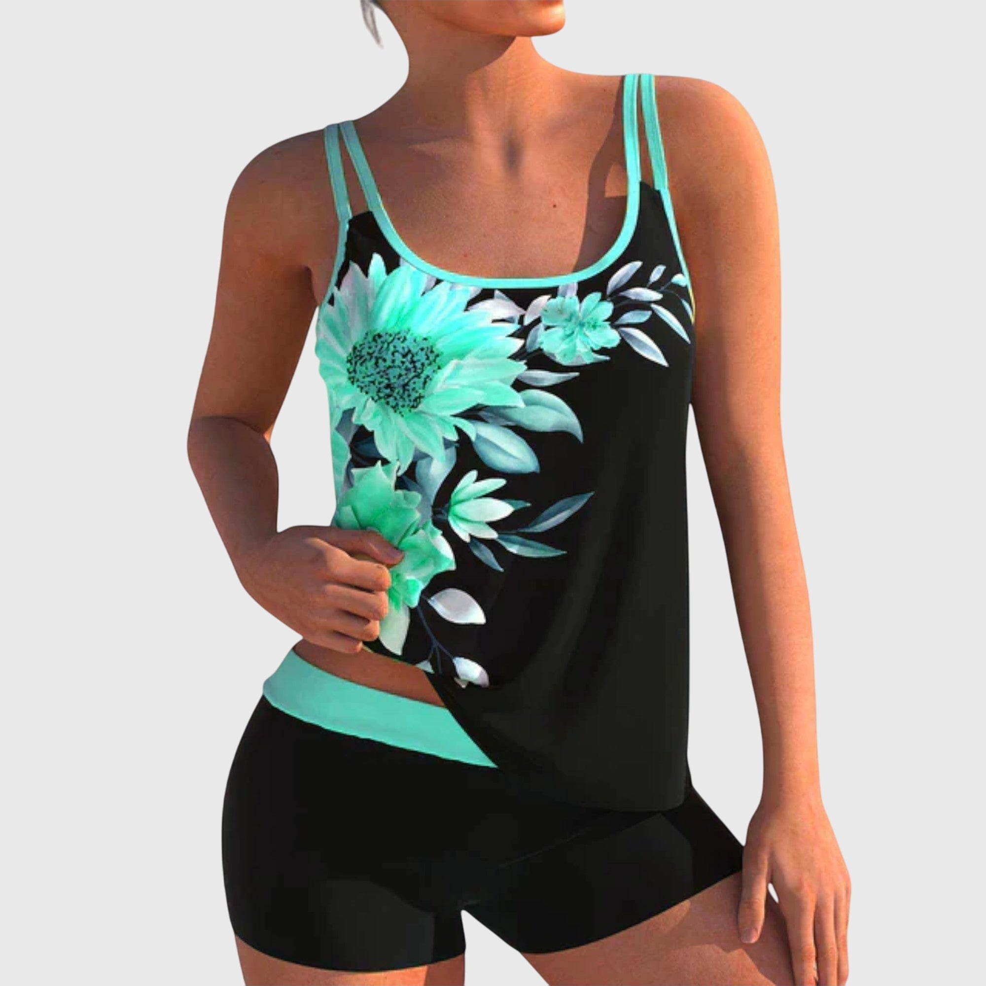 Flor – Cvjetni tankini s kratkim hlačama, efekt ravnog trbuha