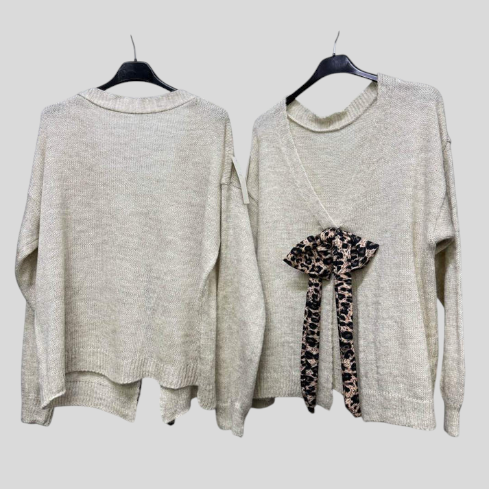 Maglia - Cozy Chic S Animal Uzorkom I Mašnom Na Leđima