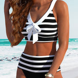 Laluna® | Prugasti bikini s visokim strukom