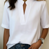 Margaux | Elegantna bluza s V-izrezom i zlatnim detaljima