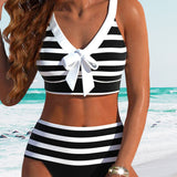 Laluna® | Prugasti bikini s visokim strukom