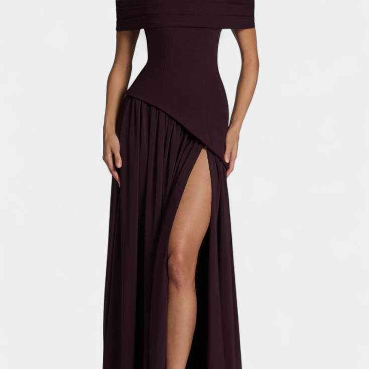 Rajna Chiffon Maxi Haljina bez Rukava s Bočnim Raskorakom