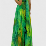 Antonija – Cvjetna maxi haljina od šifona s halter ovratom