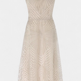 Dragana Long Dress with Embroidery and A-Line Cut