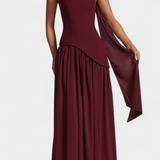 Rajna Chiffon Maxi Haljina bez Rukava s Bočnim Raskorakom