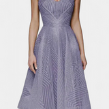 Dragana Long Dress with Embroidery and A-Line Cut