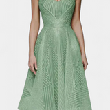 Dragana Long Dress with Embroidery and A-Line Cut