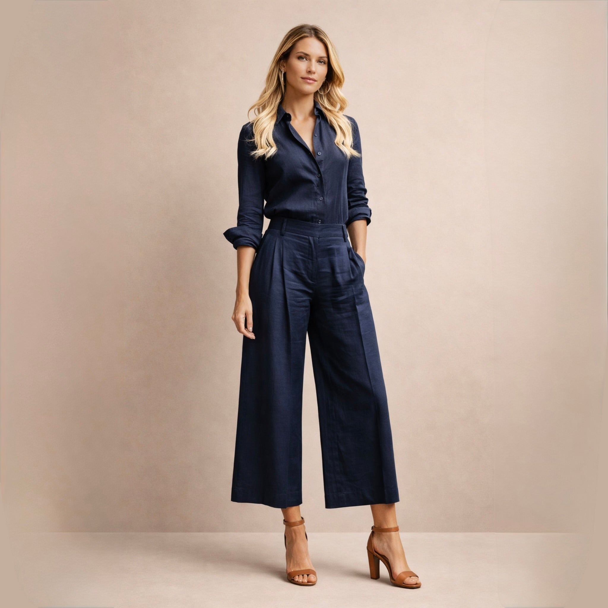 Delphine | Elegantni Laneni Komplet