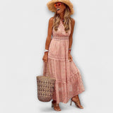Lola - Boho Dugačka Haljina s Čipkom