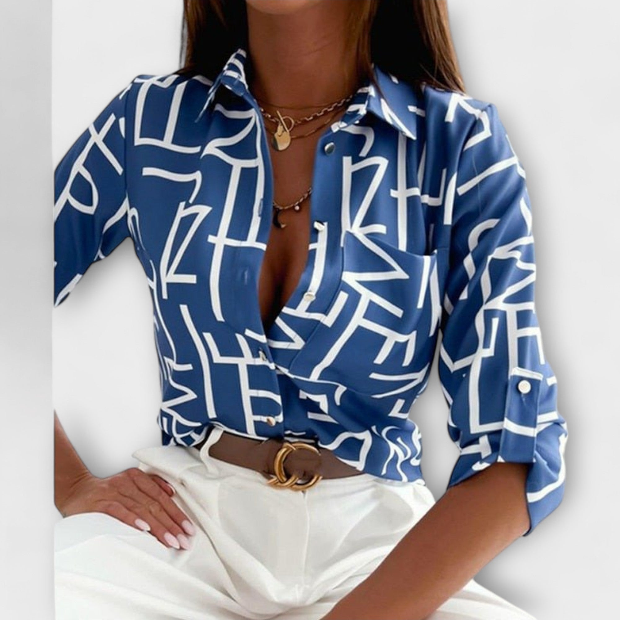 Ljubomira – Sofisticirana Geometrijska Bluza