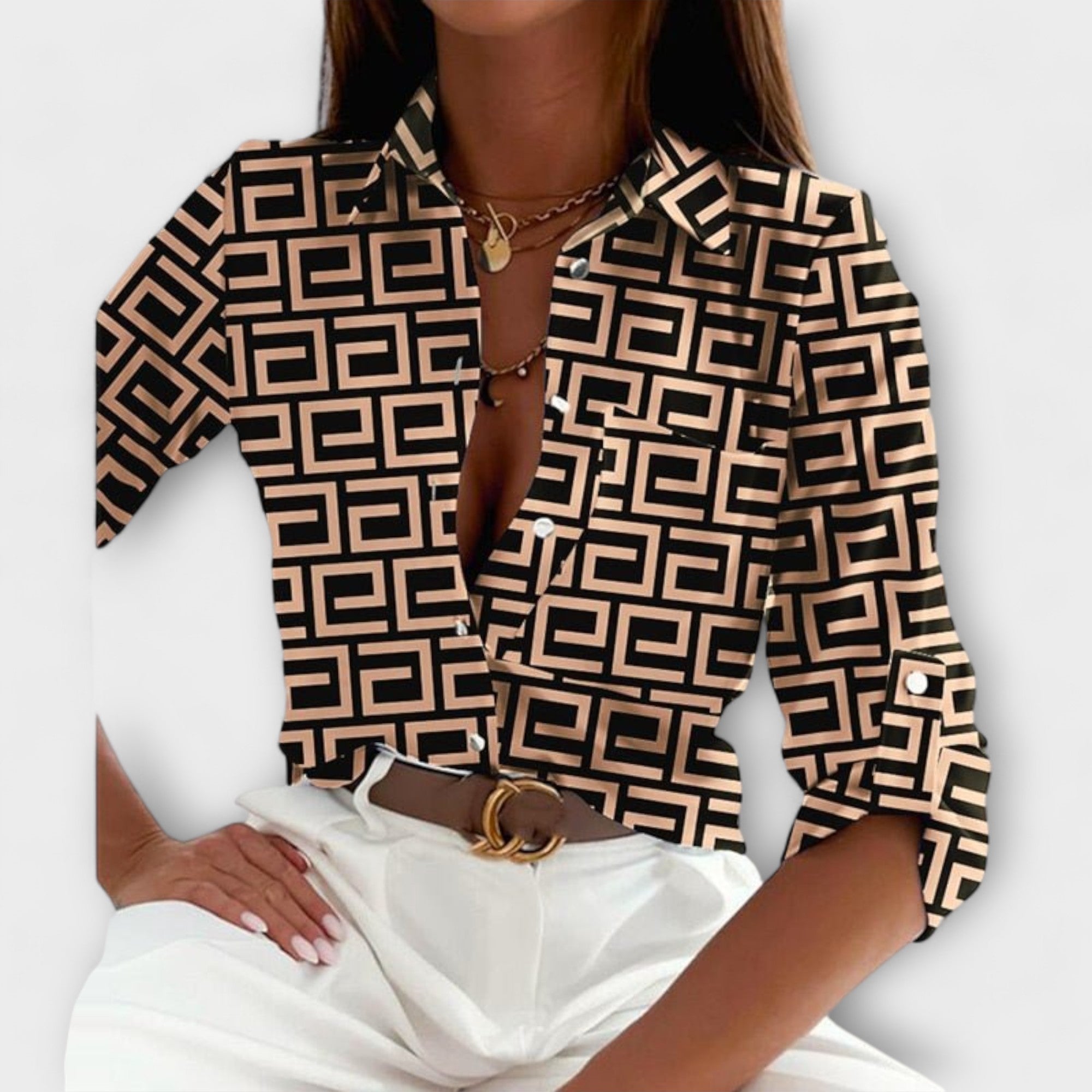 Ljubomira – Sofisticirana Geometrijska Bluza
